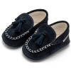 BabyWalker Βαπτιστικά παπούτσια Καστόρινο loafer με φουντάκια Μπλε MI.1130